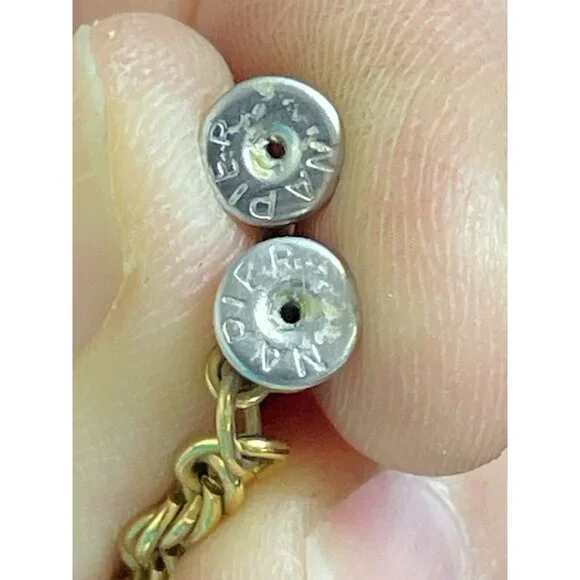 Vintage Signed NAPIER Rope HOOP Gold-tone Pierced Earrings - Picture 3 of 6